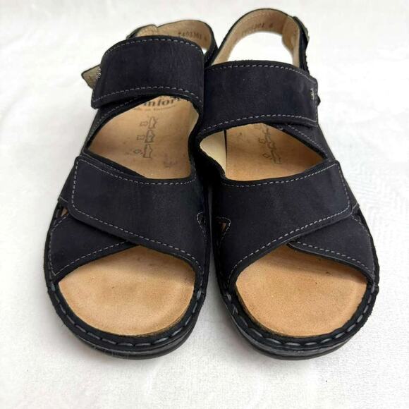 Finn Comfort Toro Soft Men\'s Sandal Black Nubuck Leather Sz 40 Made in Germany main image 12